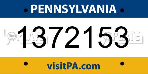 1372153 Pennsylvania License Plate