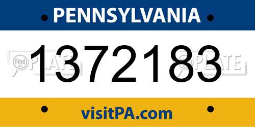 1372183 Pennsylvania License Plate