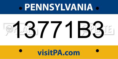 13771B3 Pennsylvania License Plate