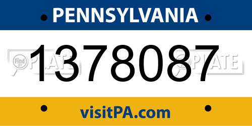 1378087 Pennsylvania License Plate