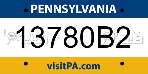 13780B2 Pennsylvania License Plate