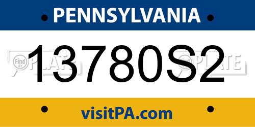 13780S2 Pennsylvania License Plate