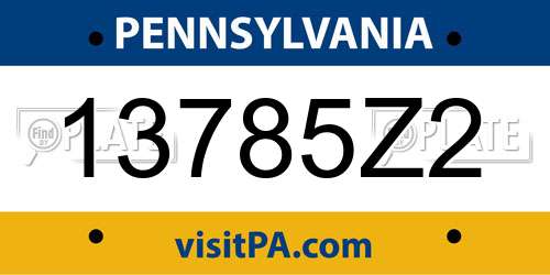 13785Z2 Pennsylvania License Plate