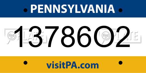 13786O2 Pennsylvania License Plate