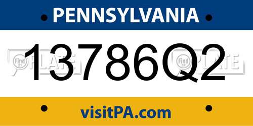 13786Q2 Pennsylvania License Plate