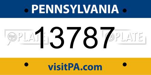 13787 Pennsylvania License Plate