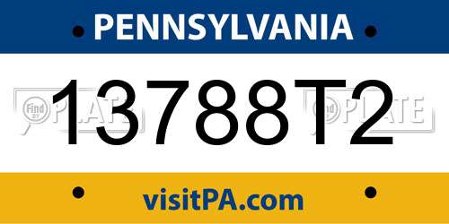 13788T2 Pennsylvania License Plate