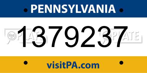 1379237 Pennsylvania License Plate