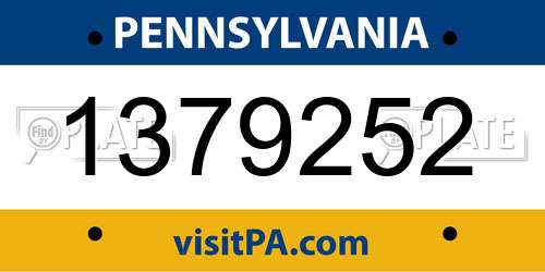 1379252 Pennsylvania License Plate