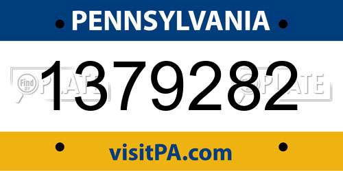 1379282 Pennsylvania License Plate