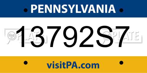 13792S7 Pennsylvania License Plate
