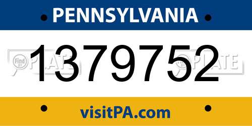 1379752 Pennsylvania License Plate