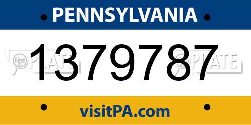1379787 Pennsylvania License Plate