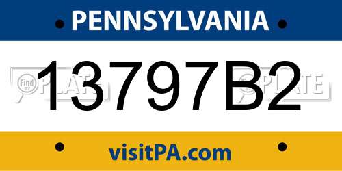 13797B2 Pennsylvania License Plate