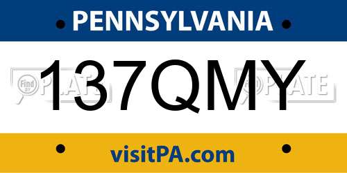 137QMY Pennsylvania License Plate