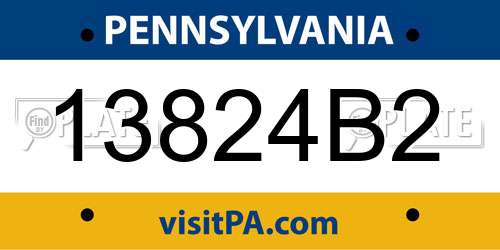 13824B2 Pennsylvania License Plate