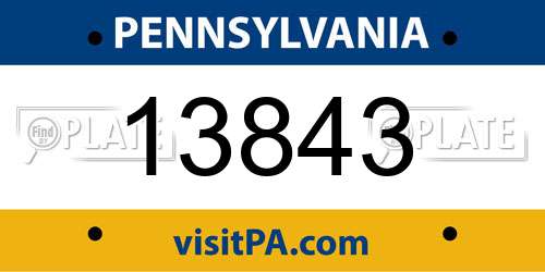 13843 Pennsylvania License Plate