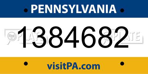 1384682 Pennsylvania License Plate