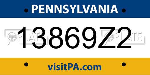 13869Z2 Pennsylvania License Plate