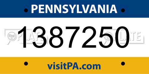 1387250 Pennsylvania License Plate