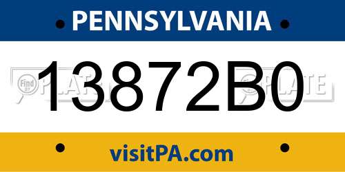 13872B0 Pennsylvania License Plate