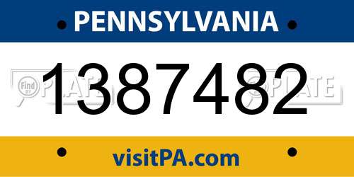 1387482 Pennsylvania License Plate