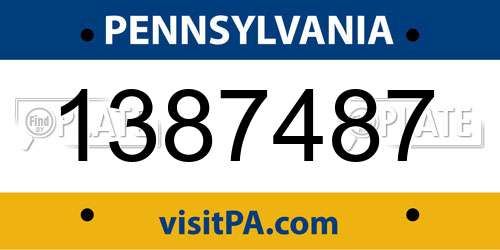 1387487 Pennsylvania License Plate