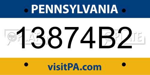 13874B2 Pennsylvania License Plate