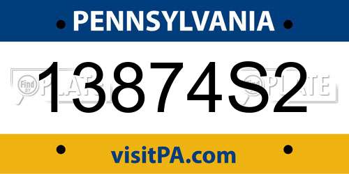 13874S2 Pennsylvania License Plate