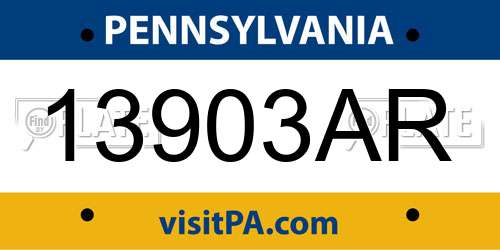 13903AR Pennsylvania License Plate