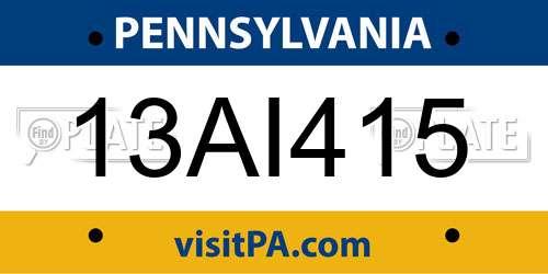 13AI415 Pennsylvania License Plate