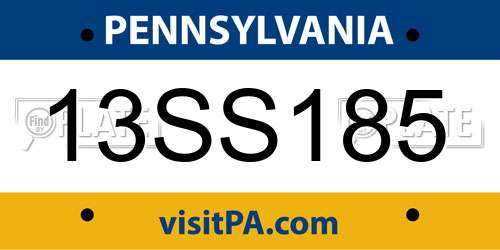 13SS185 Pennsylvania License Plate