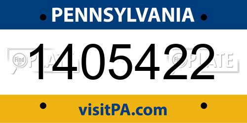 1405422 Pennsylvania License Plate