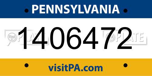 1406472 Pennsylvania License Plate