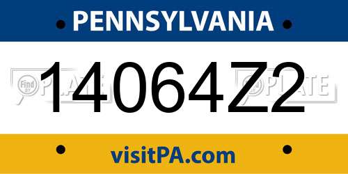 14064Z2 Pennsylvania License Plate