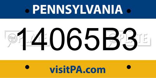 14065B3 Pennsylvania License Plate