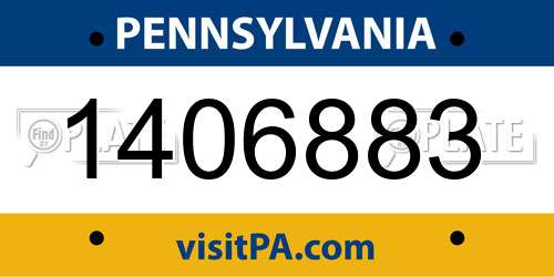 1406883 Pennsylvania License Plate