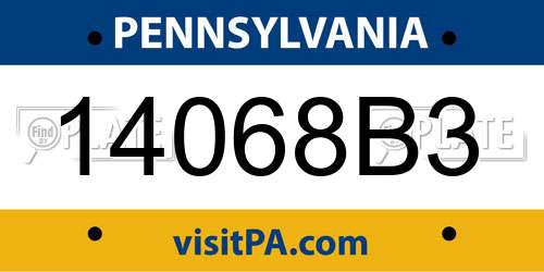 14068B3 Pennsylvania License Plate