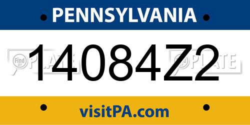 14084Z2 Pennsylvania License Plate