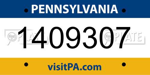 1409307 Pennsylvania License Plate