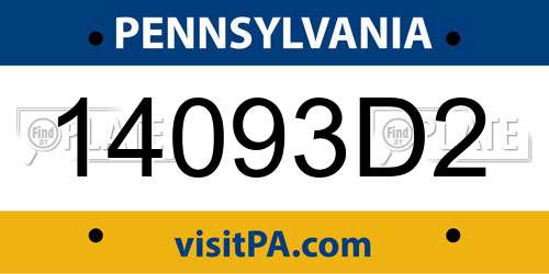 14093D2 Pennsylvania License Plate