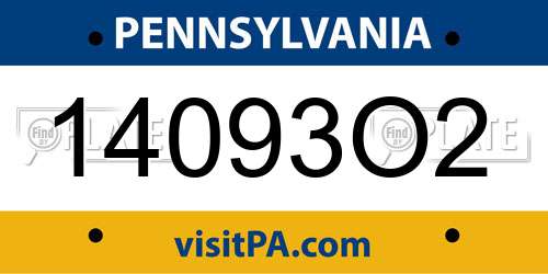 14093O2 Pennsylvania License Plate