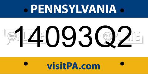 14093Q2 Pennsylvania License Plate