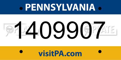 1409907 Pennsylvania License Plate