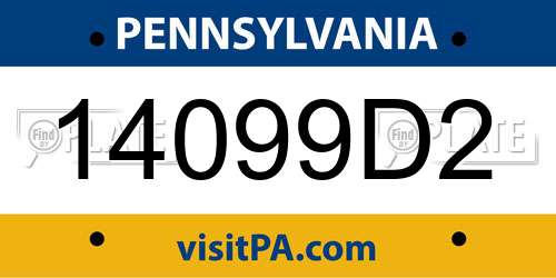 14099D2 Pennsylvania License Plate