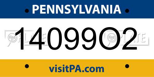 14099O2 Pennsylvania License Plate