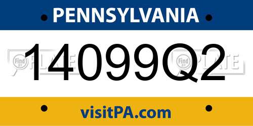 14099Q2 Pennsylvania License Plate