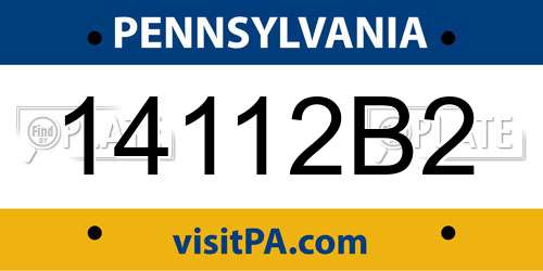 14112B2 Pennsylvania License Plate