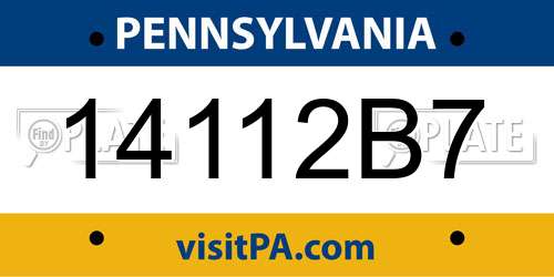 14112B7 Pennsylvania License Plate