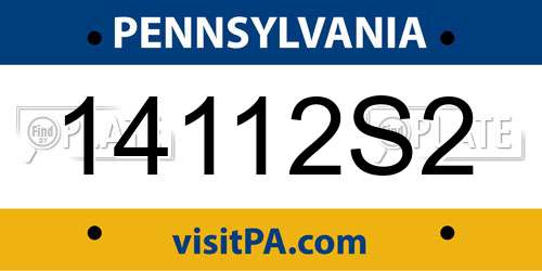14112S2 Pennsylvania License Plate